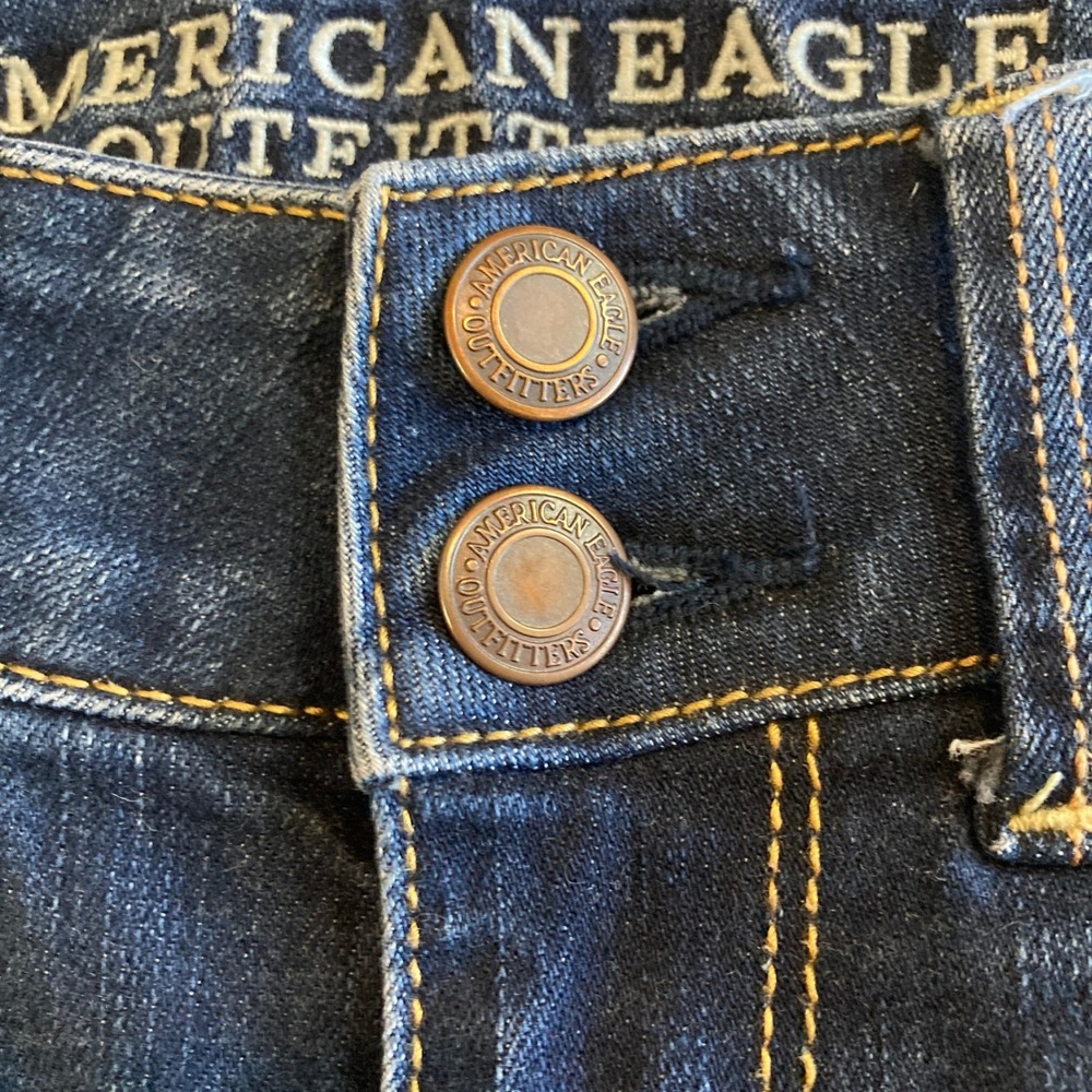 American Eagle Artist Crop Jeans Womens 6 Dark Wash Super Stretch 23 Inseam - Picture 3 of 15